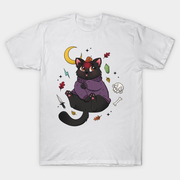 Witchy Kitty T-Shirt by bratcave.studio